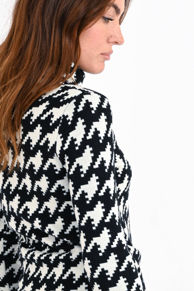 Perfect Moment Rollkragenpullover HOUNDSTOOTH in Schwarz/Weiß