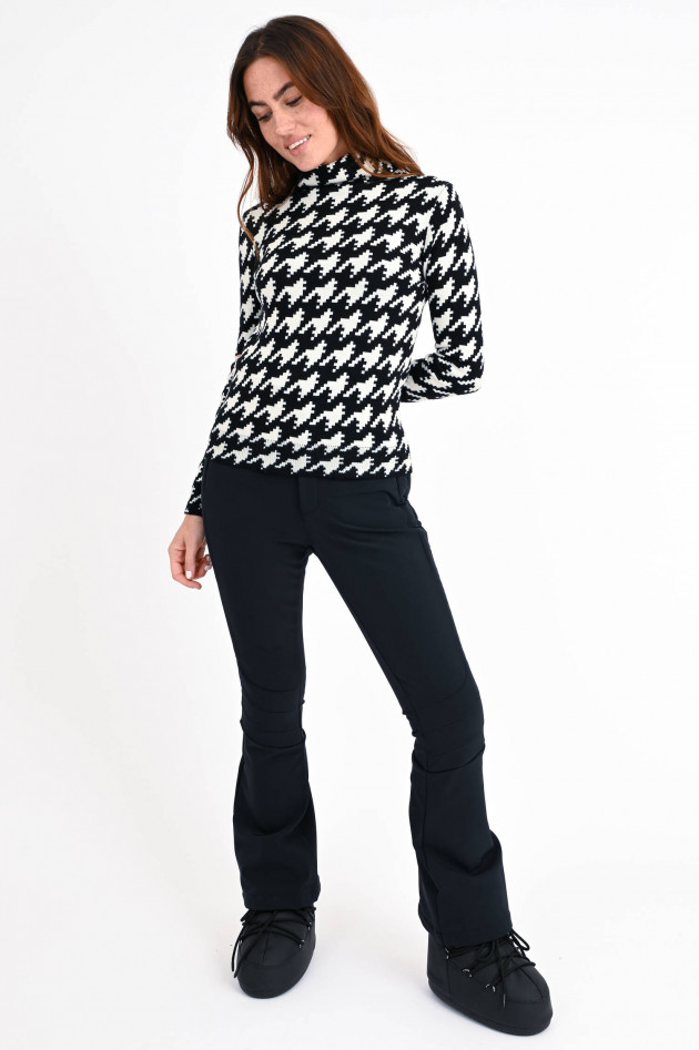 Perfect Moment Rollkragenpullover HOUNDSTOOTH in Schwarz/Weiß