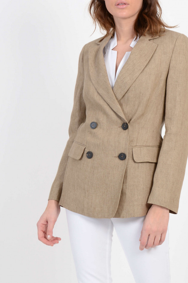 Peserico Blazer aus Leinen in Braun meliert