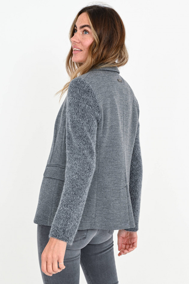 Peserico Jersey-Blazer mit Strickarm in Grau