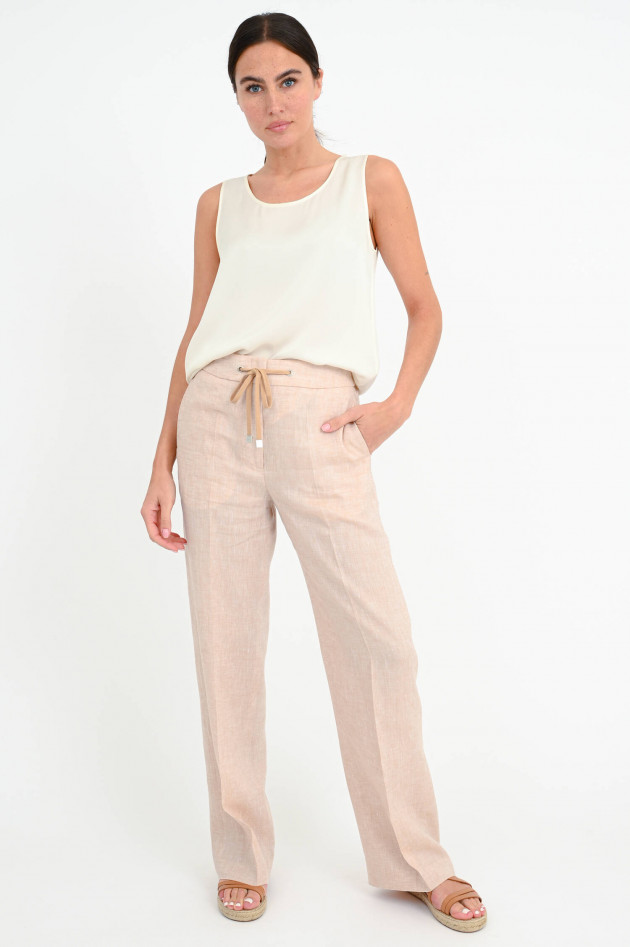 Peserico Leinenhose in Beige meliert