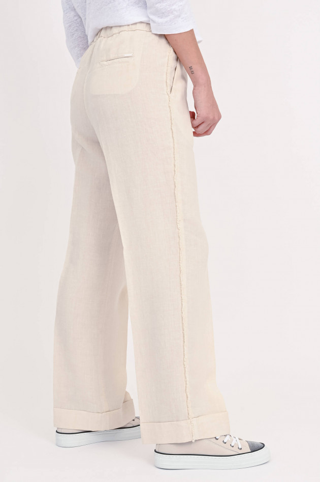 Peserico Leinenhose mit Fransen in Beige