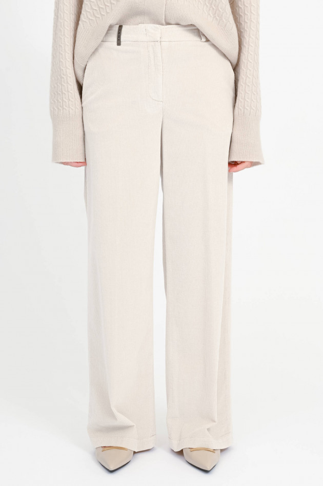Peserico Straight-Leg-Pants aus Cord in Opal White