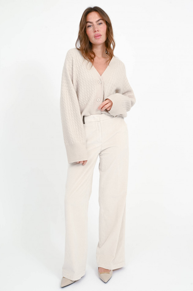 Peserico Straight-Leg-Pants aus Cord in Opal White