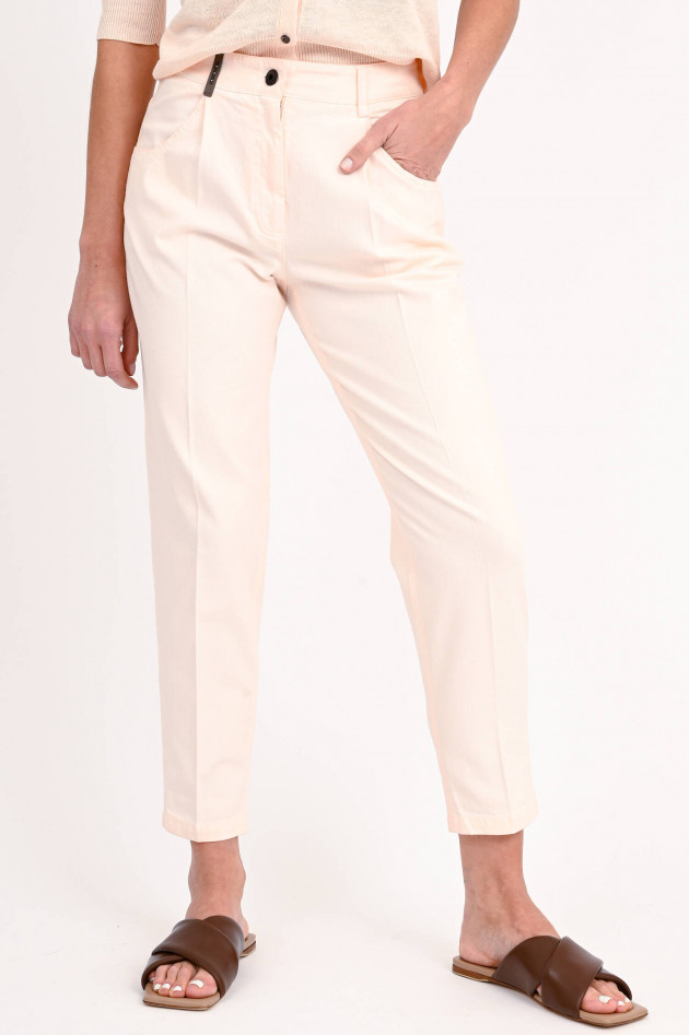 Peserico Jeans mit Bundfalten in Peach