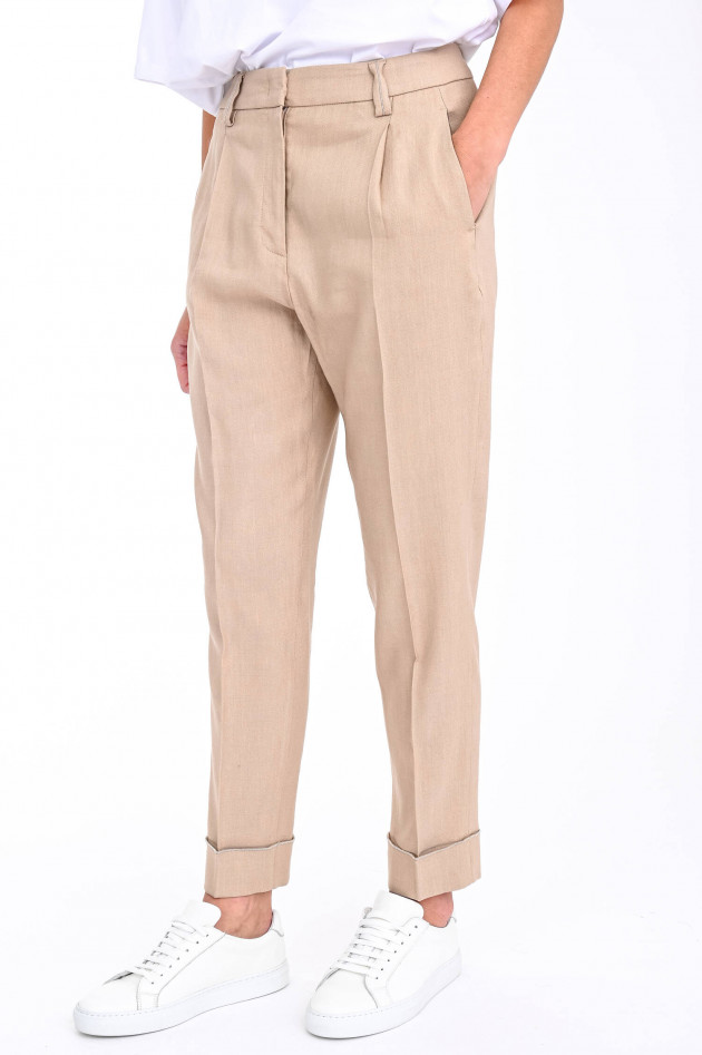 Peserico Leicht schimmernder Hosenanzug in Beige