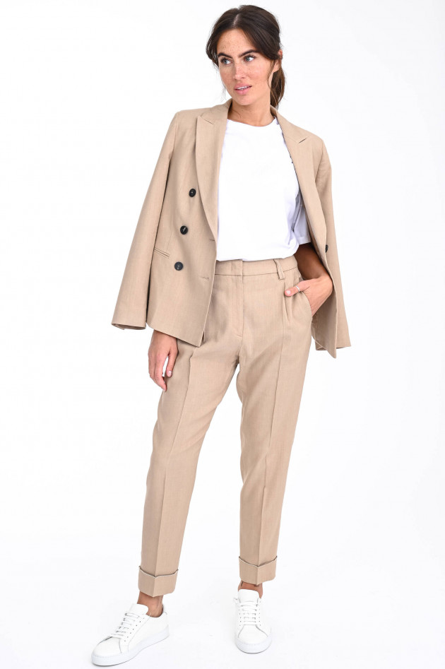 Peserico Leicht schimmernder Hosenanzug in Beige