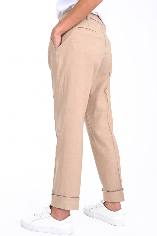 Peserico Leicht schimmernder Hosenanzug in Beige