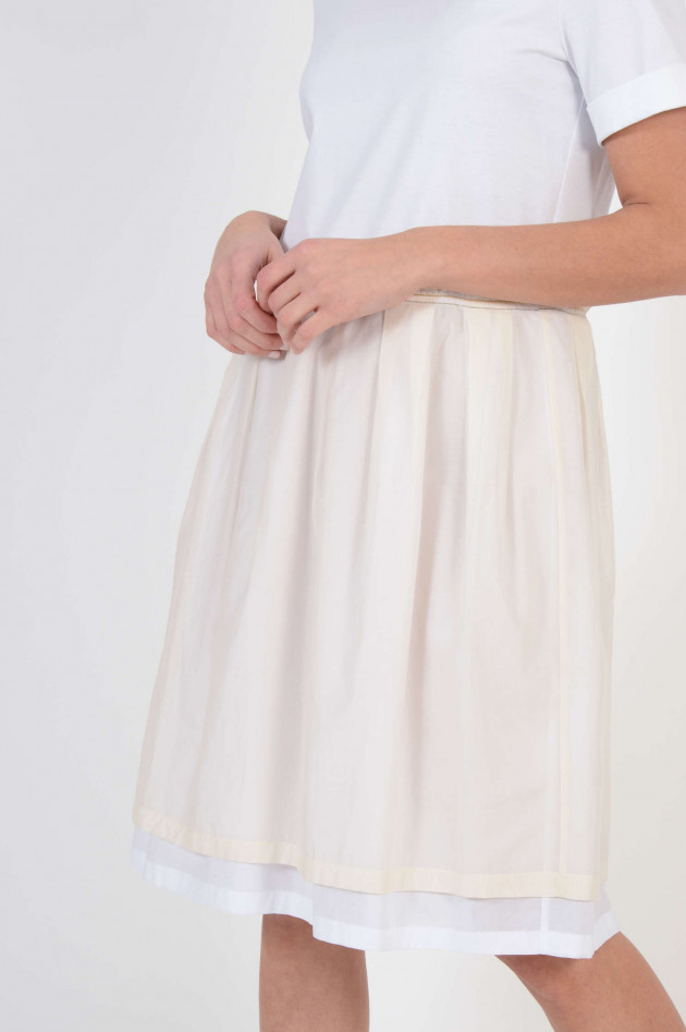 Peserico Kleid mit Schmucksteinbesatz in Weiß/Natur