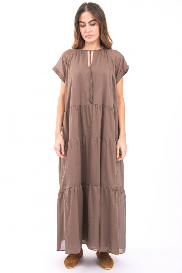 Peserico Maxi-Kleid mit Volants in Coffee