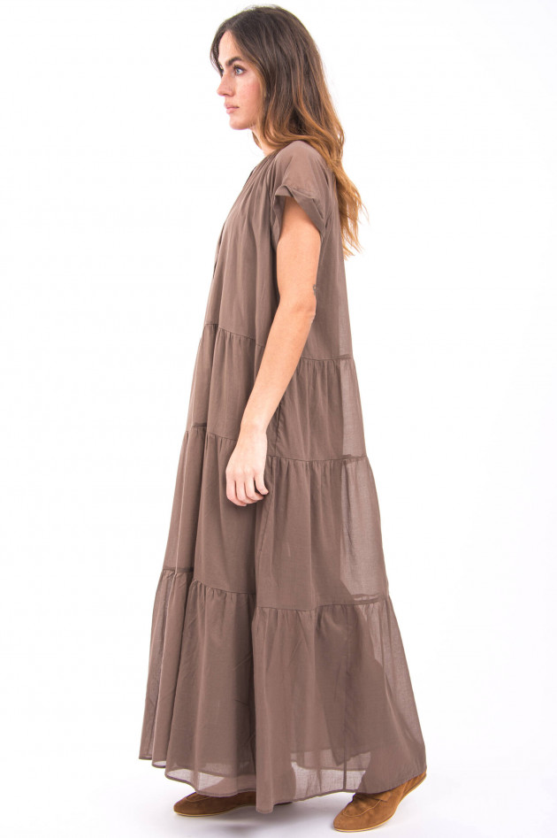 Peserico Maxi-Kleid mit Volants in Coffee