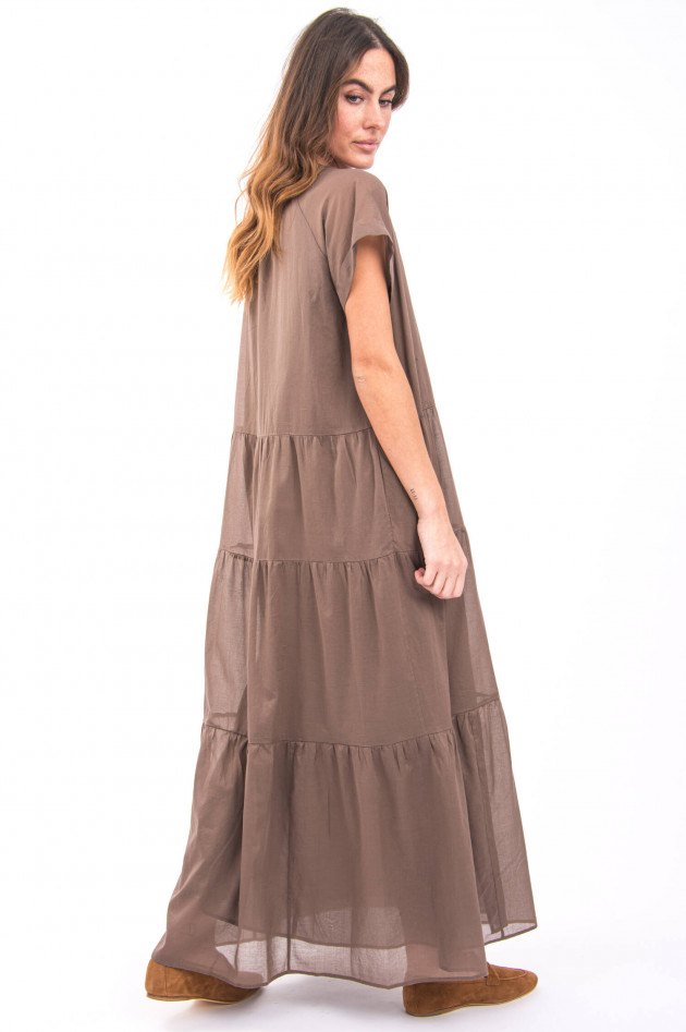 Peserico Maxi-Kleid mit Volants in Coffee