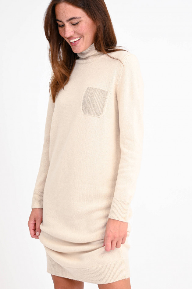 Peserico Turtleneck-Strickkleid in Hellbeige