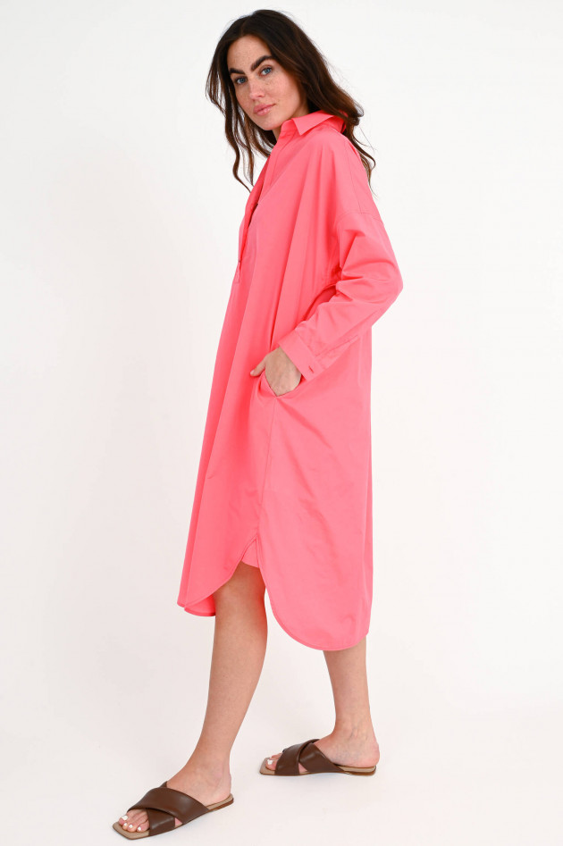 Peserico Hemdblusenkleid mit Bindegurt in Pink