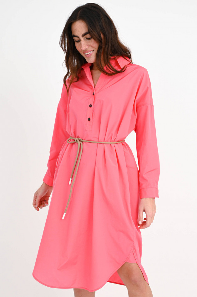 Peserico Hemdblusenkleid mit Bindegurt in Pink