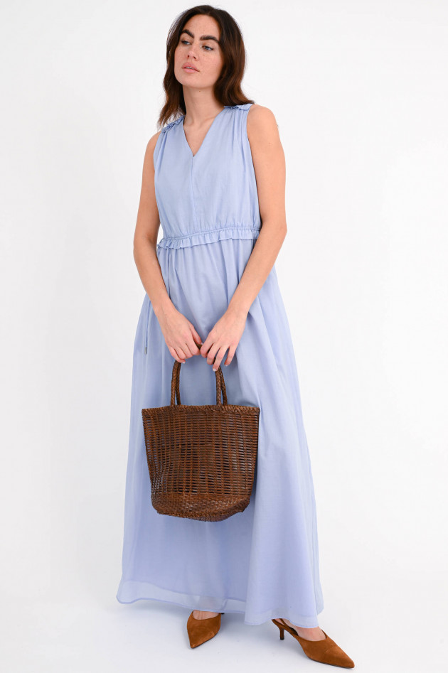 Peserico Maxi-Kleid mit Rüschen in Hellblau