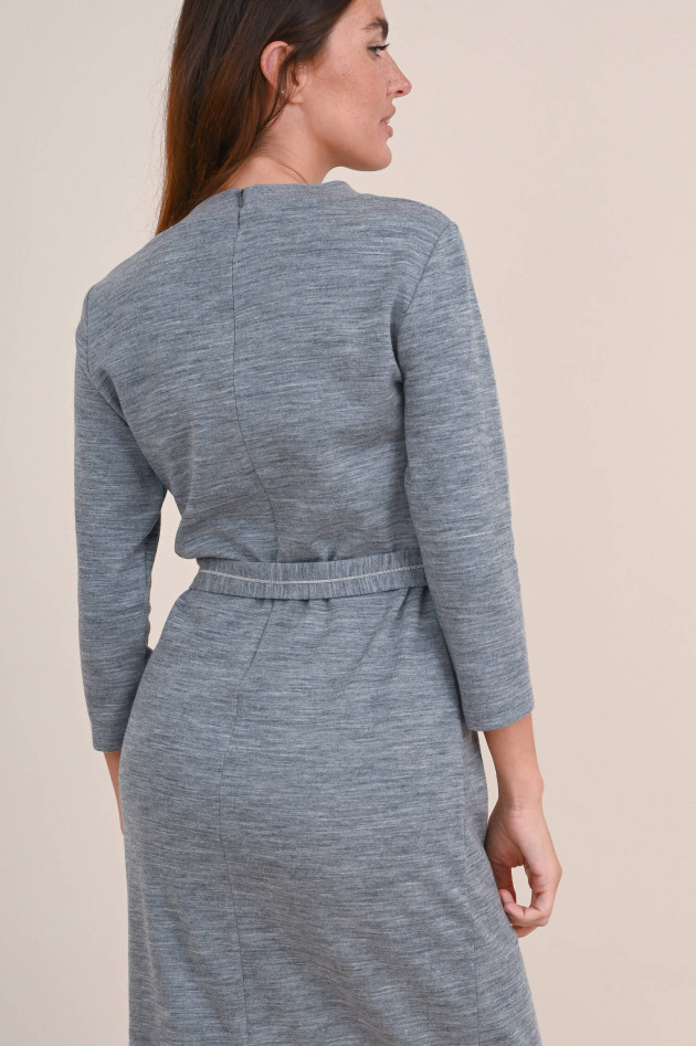 Peserico Woll-Mix Strickkleid in Grau meliert