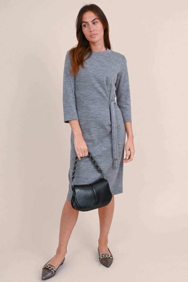 Peserico Woll-Mix Strickkleid in Grau meliert