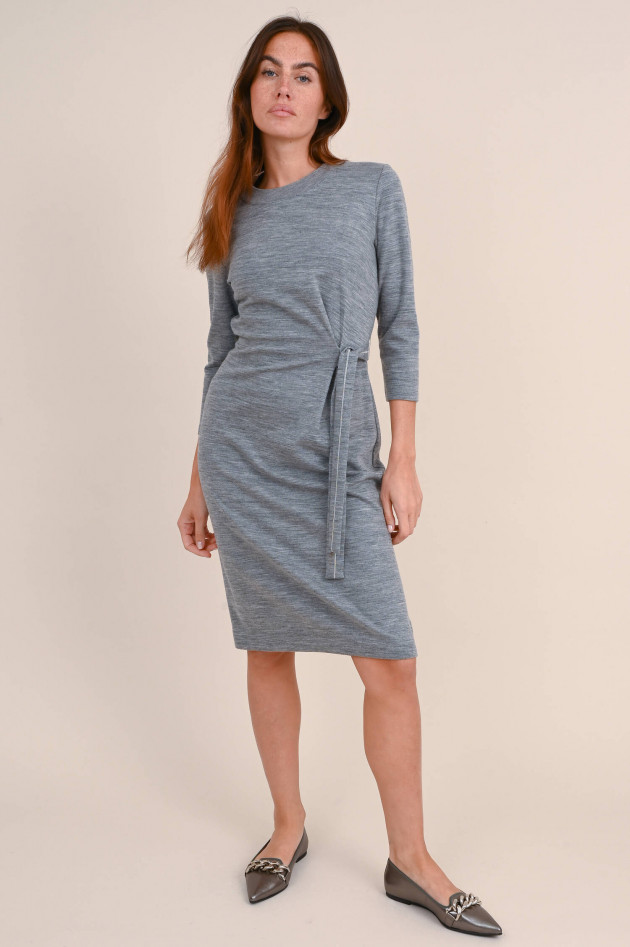 Peserico Woll-Mix Strickkleid in Grau meliert