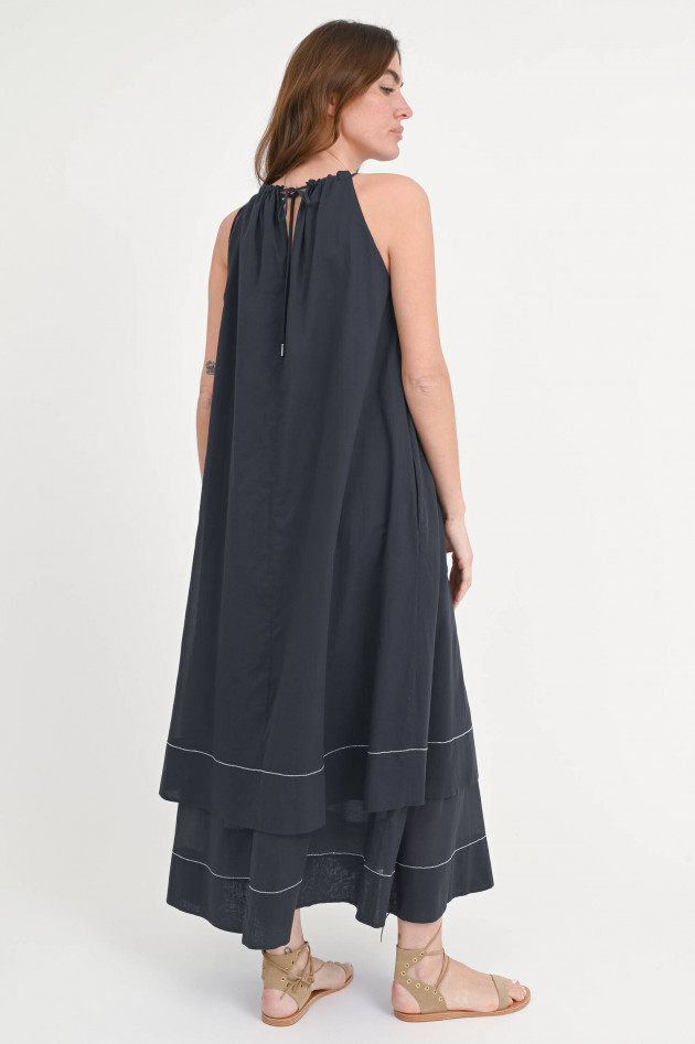 Peserico Maxikleid mit Perlendetails in Marine