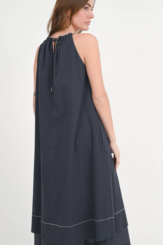 Peserico Maxikleid mit Perlendetails in Marine
