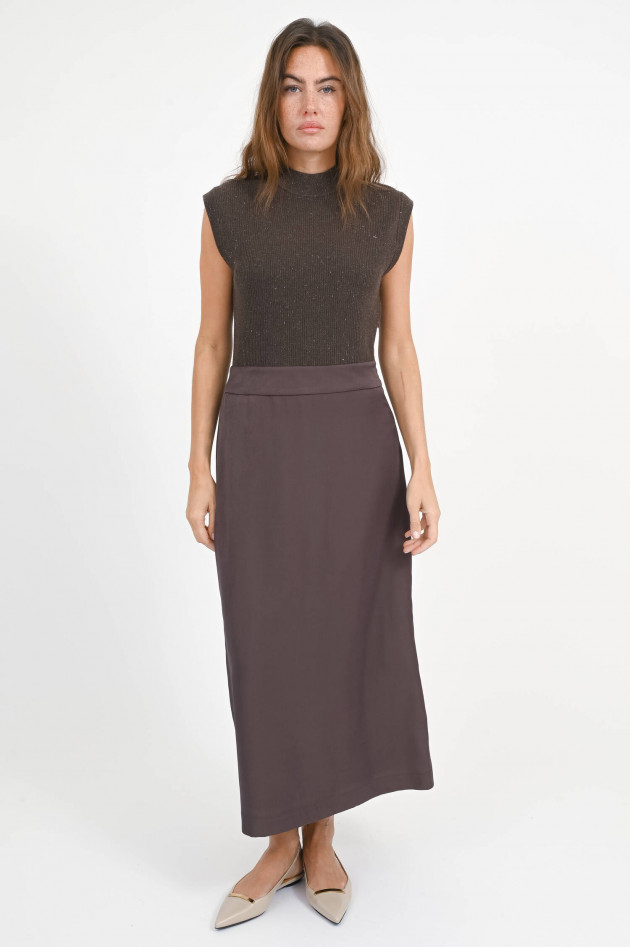 Peserico Woll-Seiden-Mix Kleid in Ebony Brown