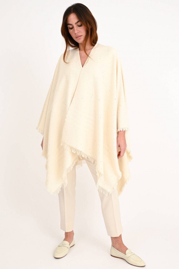 Peserico Cape mit Pailetten in Creme