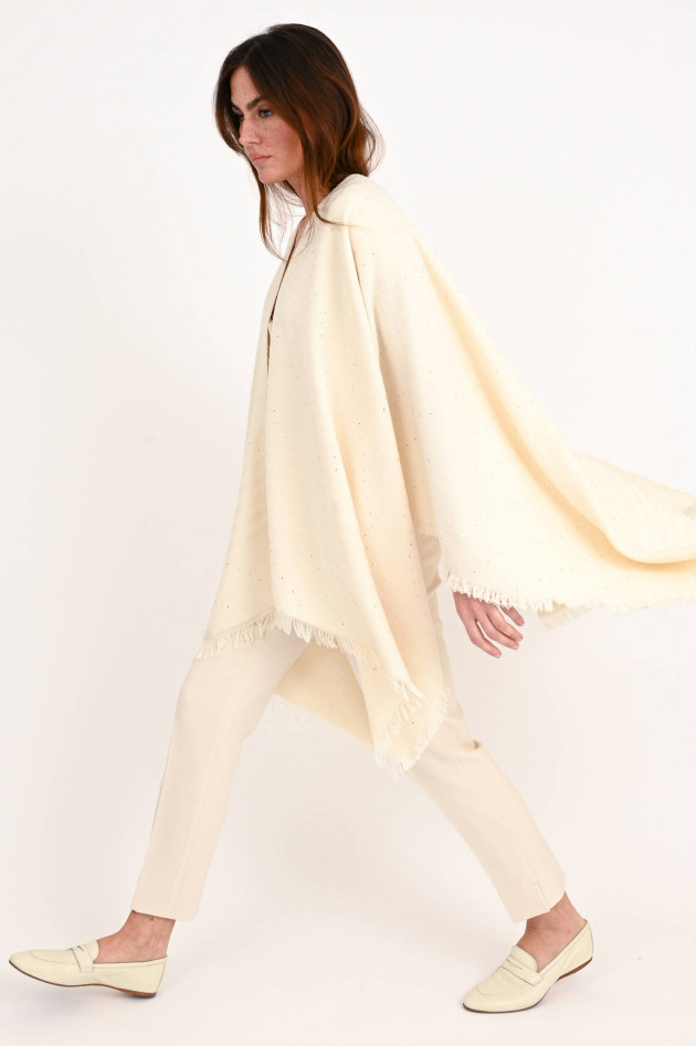 Peserico Cape mit Pailetten in Creme