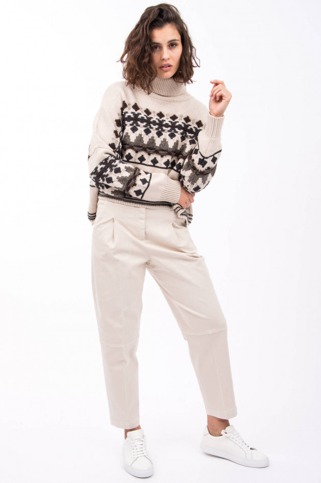 Peserico Pullover mit dekorativer Musterung in Beige