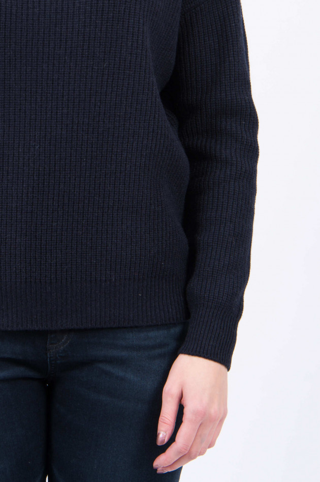 Peserico Wollpullover mit Stehkragen in Navy