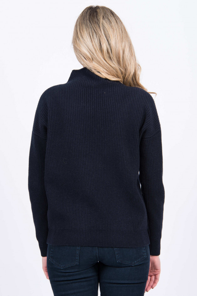 Peserico Wollpullover mit Stehkragen in Navy