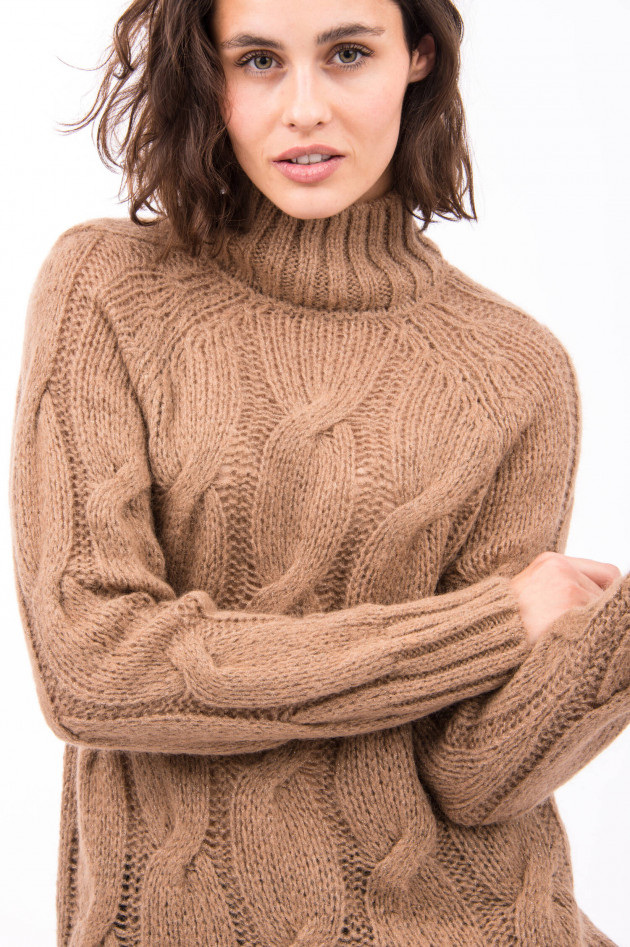 Peserico Strickpullover mit Turtleneck in Cacao