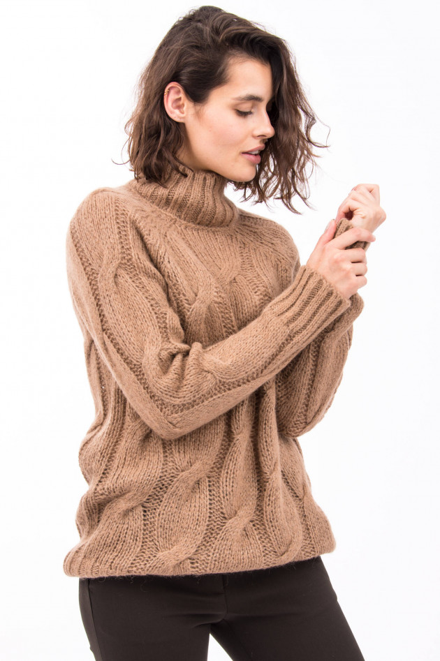 Peserico Strickpullover mit Turtleneck in Cacao