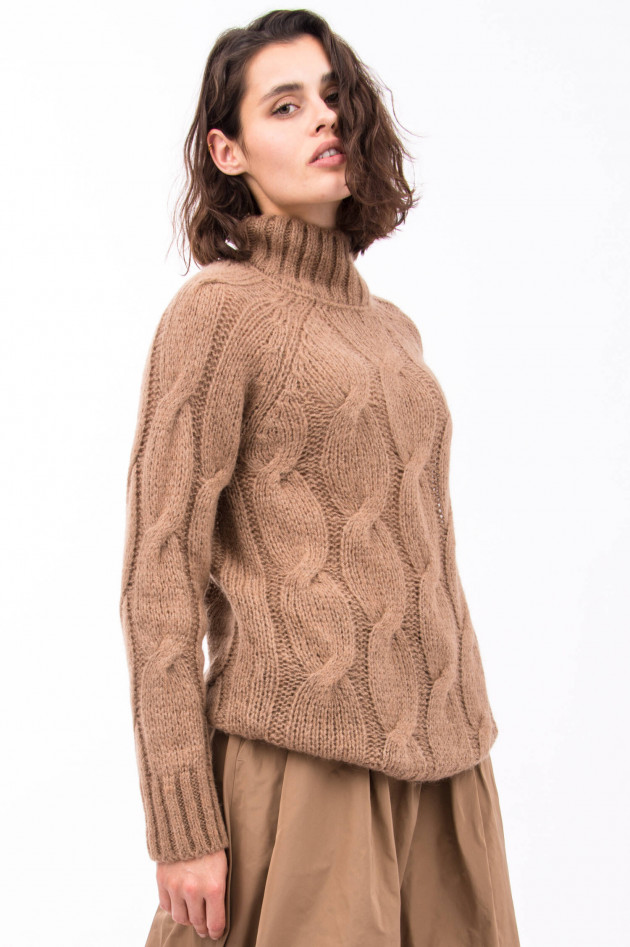 Peserico Strickpullover mit Turtleneck in Cacao