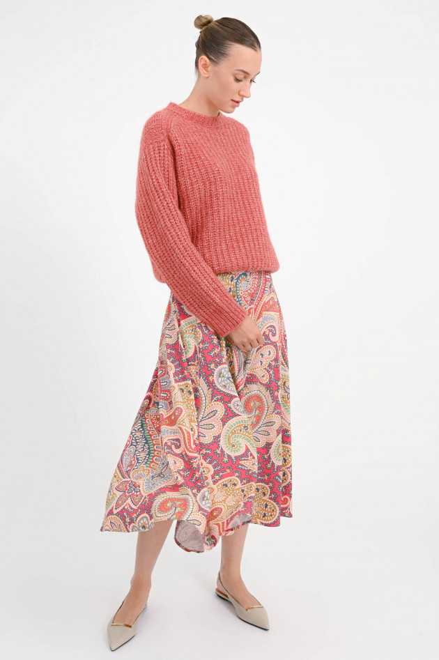 Peserico Strickpullover aus Grobstrick in Rost meliert