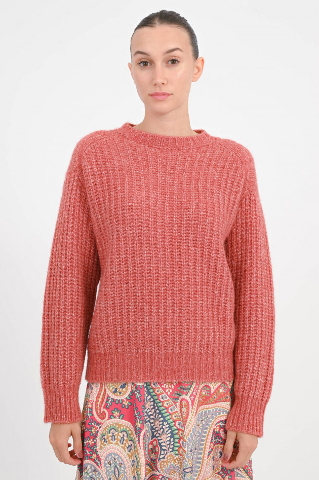 Peserico Strickpullover aus Grobstrick in Rost meliert