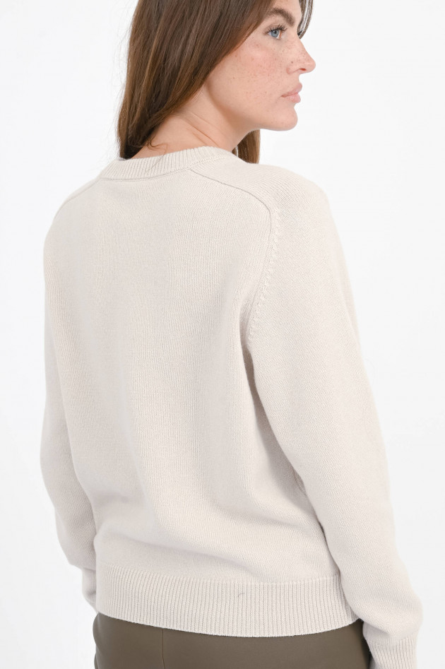 Peserico Seiden-Mix Pullover mit Perlen-Detail in Opal