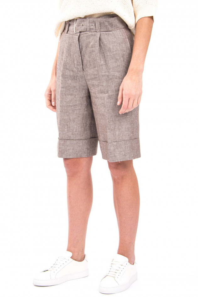 Peserico Bermudashorts aus Leinen in Mokka