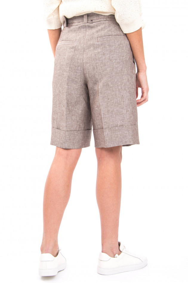 Peserico Bermudashorts aus Leinen in Mokka