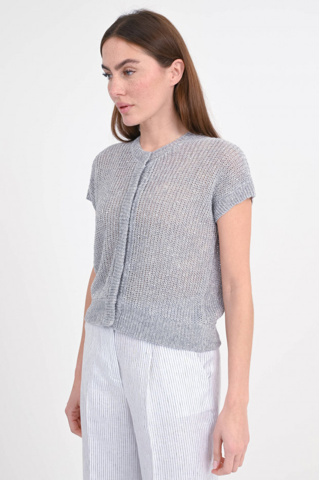 Peserico Strick-Top mit Pailletten in Grau