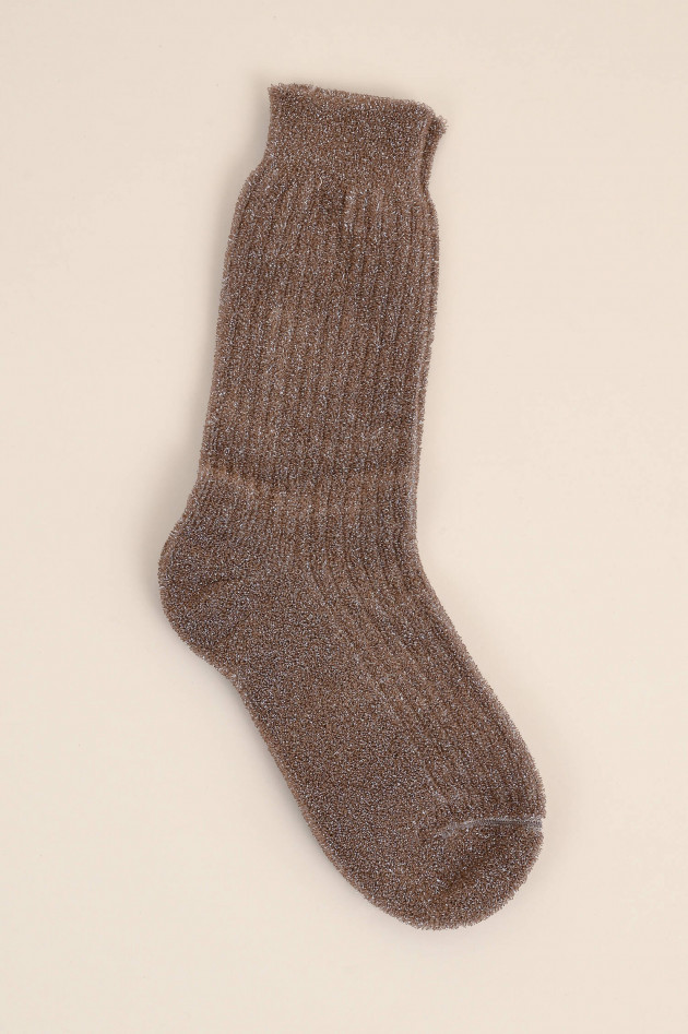 Peserico Socken mit Lurex-Fäden in Braun