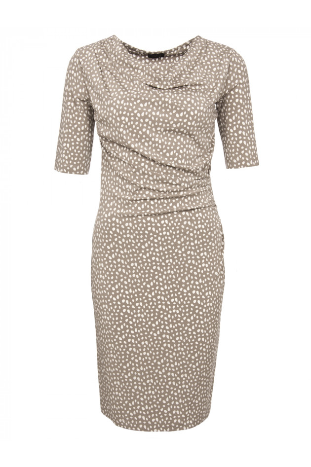 Peserico Strechkleid mit weißen Punkten in Taupe