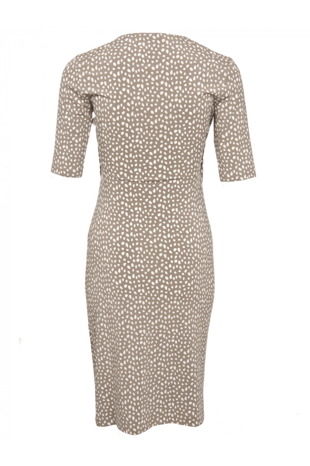 Peserico Strechkleid mit weißen Punkten in Taupe
