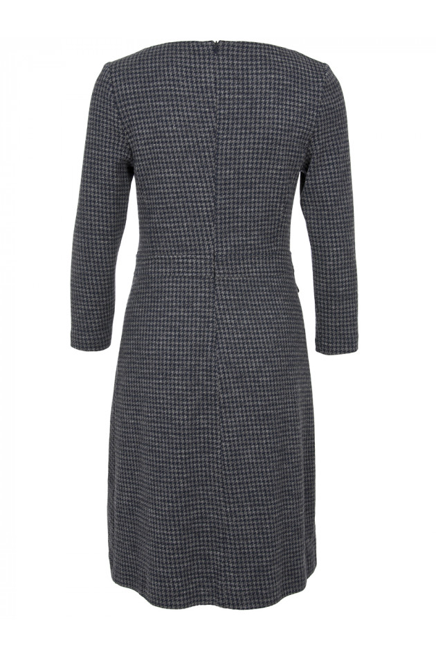 Peserico Kleid im Hahnentrittmuster Marine/Grau