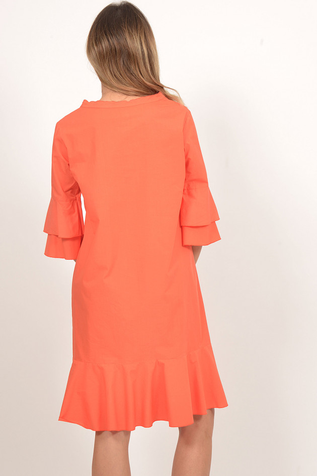 Philo  Kleid mit Volants in Orange