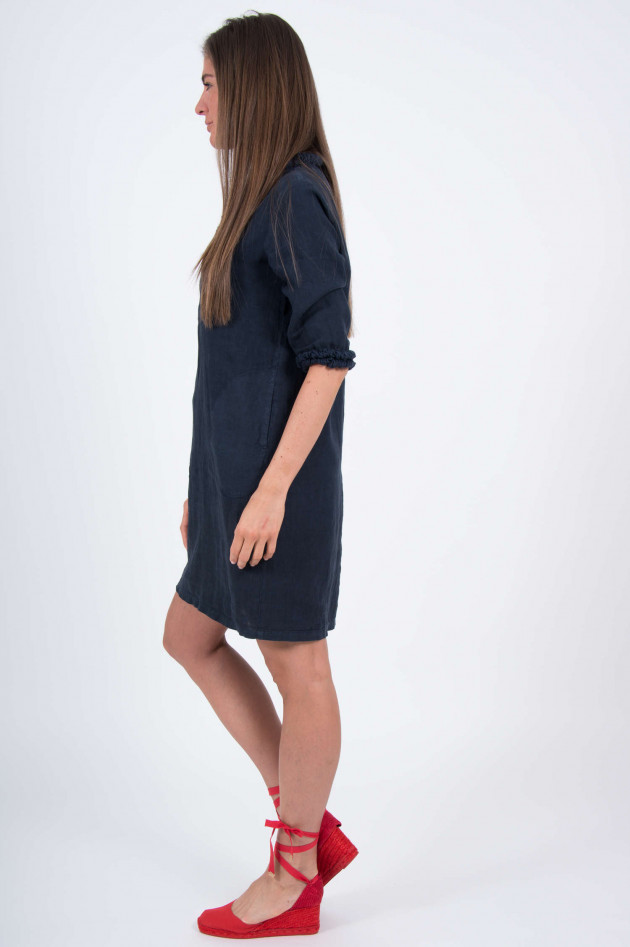 Philo  Leinenkleid mit Schlaufen in Navy