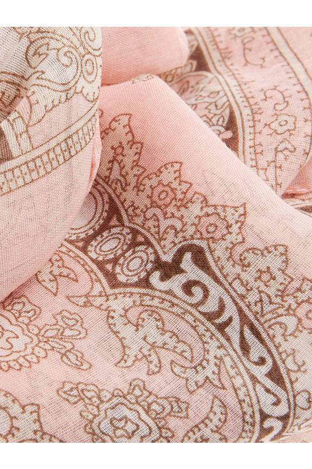 Pink Star Fashion Schal Rosa/Braun gemustert