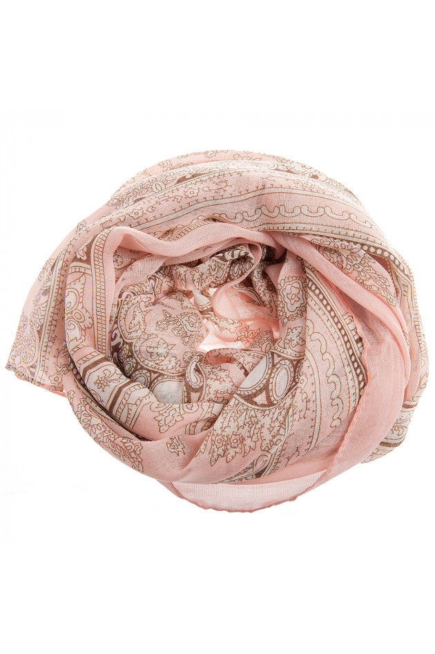 Pink Star Fashion Schal Rosa/Braun gemustert