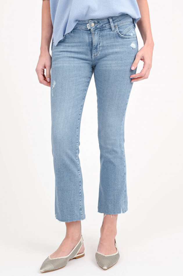 PNTS Cropped Flared Denim in Hellbau