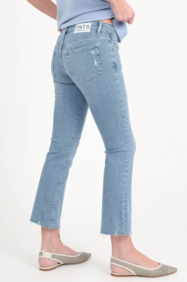 PNTS Cropped Flared Denim in Hellbau